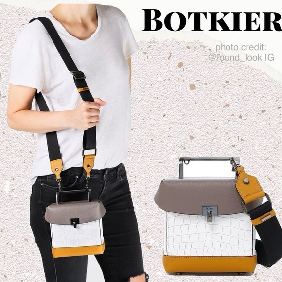 Botkier Lennox Mini Lunchbox Crossbody Bag in Truffle Colorblock - Picture 1 of 8